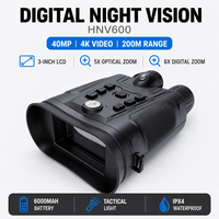Binoculares de Visión Nocturna Digital HNV600 de 6000mAh con Larga Duración de Batería, Cámara de Visión Nocturna Infrarroja 4K para Exploración al Aire Libre