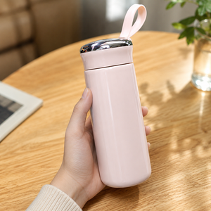 Wholesale 400ml Double Layer Insulated Glass <b>Bottle</b> Direct Drinking Cap Applicable Portable Business Gift <b>Thermos</b> Mug - Product Image 5
