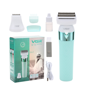 เครื่องกำจัดขน VGR V-703 IPX7 สำหรับผู้หญิง เครื่องโกนขนไฟฟ้า ชุดอุปกรณ์ดูแลผิว กำจัดหนังด้าน สำหรับใบหน้า ลำตัว บริเวณขาหนีบ เครื่องเล็มขน กำจัดขนบิกินี่ - Product Image 2