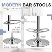 Ensemble de 2 tabourets de bar pivotants en métal réglables modernes, hauteur de comptoir, pour îlot de cuisine, bar à domicile, salon