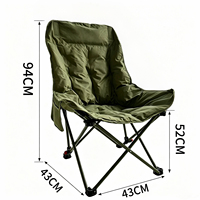 Silla Plegable Oxford Moderna, Portátil, Cómoda, con Respaldo Alto y Grueso, Ajustable en Cuatro Posiciones, para Jardín, Playa y Exteriores