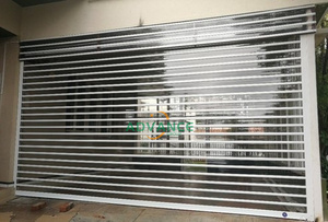 Hiện đại tùy chỉnh trong suốt Con lăn màn trập Poly-carbonate tự động trượt bên ngoài cán màn trập cửa cho cửa hàng - Product Image 2