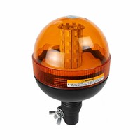 12V LED-Warnleuchte, Notfall-Stroboskoplampe für LKW und Traktoren, Bernsteinfarben, Flexibler Hals mit L-Halterung
