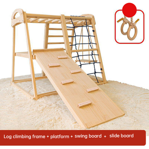 Terrain de jeux intérieur personnalisé 10-en-1 Échelle murale pour enfants en corde suédoise avec barre de traction pivotante Salle de sport d'escalade pour enfants à domicile - Product Image 3