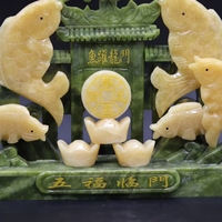 Artisanat personnalisé Fengshui poisson Jade poisson sculptures chinois Fengshui Jade décoration de la maison poissons Statue