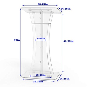 Pupitre de bureau portable en acrylique transparent moderne de qualité supérieure, personnalisé avec impression sérigraphique, épaisseur sur mesure, marque YAGELI, pour église - Product Image 5