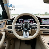 Volant en cuir perforé beige de luxe pour Mercedes W205 W213 X253 Classe C Classe E Classe GLC Confort personnalisé