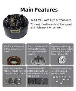 <span class=keywords><strong>Moteur</strong></span> de cardan servo DC sans balais de petite taille 30*25mm avec entraînement et encodeur 15 bits RS485 15kV ESD pour cardan de caméra portable - Product Image 3