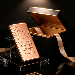 1 Pound 999 Fine Copper Bullion Bar Solid Cast Copper Ingot Cu Periodic <b>Table</b> Element Stamped Embossed Collectible Metal Craft B - Product Image 2