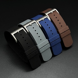 Correas de <span class=keywords><strong>reloj</strong></span> de una pieza de color Amarillo Blanco personalizado al por mayor 20/21/22mm correas de <span class=keywords><strong>reloj</strong></span> de goma FKM de paso único gris de lujo - Product Image 4