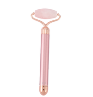 Électrique Vibrant Rouleau de Jade Masseur Facial De Quartz Rose Naturel De Levage De Visage Massage Rouleau de Jade