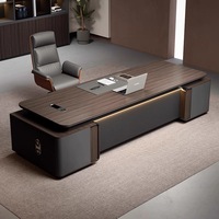 Meubles de bureau modernes et durables, bureau de direction combiné, table de luxe pour dirigeant, patron, cadre supérieur avec chaise