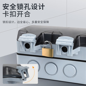 กล่องปลั๊กกันน้ำกลางแจ้ง 1 ช่อง IP66 วัสดุ PC ฝาครอบปลั๊กติดผนัง - Product Image 5