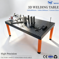 Table de travail de soudage 3D en acier de précision 1000x800x200mm, plateforme industrielle robuste à haute capacité de charge pour l'entretien et la réparation d'équipements