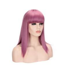 Peluca de cabello humano húmedo largo rosa violeta (11736046) - Product Image 1