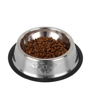 Cibo per animali domestici per cani o ciotola per l'acqua mangiatoia antiscivolo ciotole, tazze e secchi in acciaio inossidabile per cani con cerchio in Silicone 500 pezzi accetta - Product Image 1