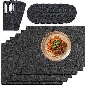 Có Thể Giặt Cảm Thấy Miếng Đệm Cách Nhiệt Thiết Lập Không Trượt Bảng Thảm & Đế Lót Ly Với Dao Kéo Túi Thấm Thủy Tinh Đế Lót Ly & Placemats - Product Image 1