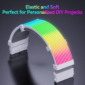 Prolunga cavo PSU pupazzo di neve Sirlyr RGB con strisce LED ARGB e cavo di allungamento con maniche in PVC-16AWG 24 Pin ATX Dual 8 Pin PCIE Set - Product Image 4