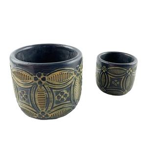 Pot de fleurs moderne mignon <span class=keywords><strong>noir</strong></span> en béton Pot de fleurs succulentes de bureau Pots de ciment Moule Jardinières d'intérieur élégantes - Product Image 1