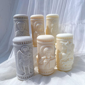 Molde de Silicona para Vela de Santo con Seis Diseños, Molde para Vela Cilíndrica de Estatua Católica, Escultura de Cera de Soja, Figura de Decoración para el Hogar, Arte para el Hogar - Product Image 2