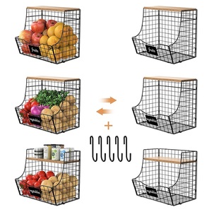 Étagère de rangement multifonctionnelle en acier inoxydable pour cuisine, panier de rangement pour légumes et fruits, à poser sur comptoir, non pliable - Product Image 3