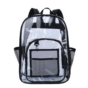 Zaino trasparente impermeabile di grande capacità zaino trasparente in Pvc resistente per borse da viaggio trasparenti per studenti scolastici