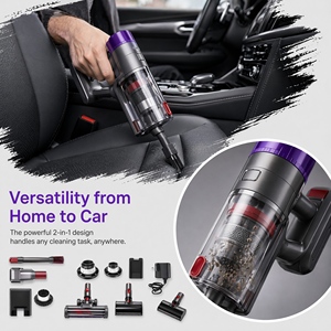 Aspiradora de Mano Inalámbrica con Motor sin Escobillas de 450w, Filtro HEPA, Capacidad de Polvo de 1.2L, Portátil para Uso Doméstico - Product Image 4
