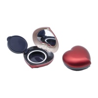 Étui à crème CC en plastique en forme de cœur 15g étui à poudre compact emballage cosmétique étui pour fond de teint en poudre