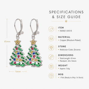 Pendientes de árbol de Navidad para mujer, diseño de estrella, accesorios para las orejas con temática navideña - Product Image 5