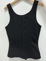 Corset taille gilet avec soutien-gorge extrême Latex noir Jersey Standard adultes tricoté Shapers réduisant les vêtements avec fermeture éclair lavage à la main