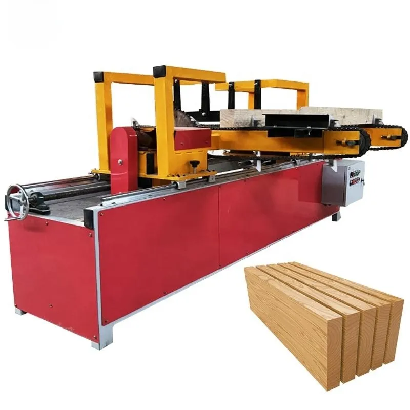 Sega a doppia estremità per la lavorazione del legno sega a catena automatica macchina da taglio per finiture in legno