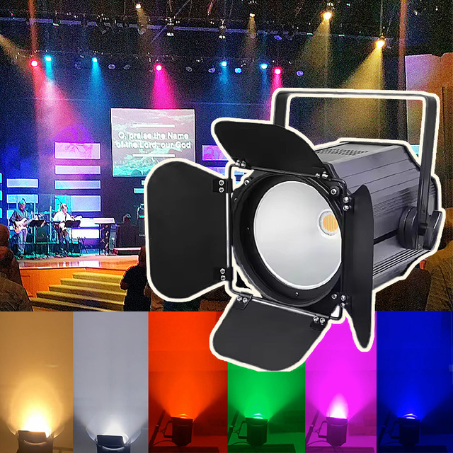TV Studio 200W Led COB Spot Light RGBWAUV/ Warm White+Cool White Dimmable Theater LED Studio Light