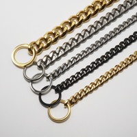 Chaîne de chien en acier inoxydable collier de dressage en métal colliers argentés pour grands chiens Pitbull Bulldog 25-65cm tour de cou