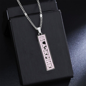 Collier en cuivre avec pendentif serti de diamants BL/ BUS/ TWICE/STRAYKIDS LOGO Idol Colliers pour hommes et femmes Colliers et <span class=keywords><strong>accessoires</strong></span> - Product Image 3