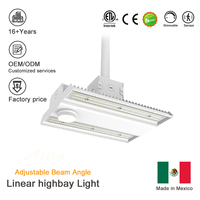 Projecteur linéaire à angle de faisceau réglable en aluminium, prêt à l'emploi avec capteur, pour gymnases, compatible DLC 6.0, fabriqué en Chine/Guatemala, garantie 5 ans
