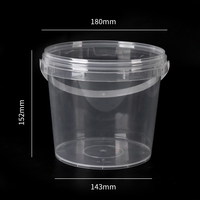 Personnalisable PP clair à emporter jetable fruits seau tasses Boba thé jus bulle en plastique boisson seau tasses avec poignée
