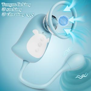 Vibrador con Lengua Insertable, Estimulador <span class=keywords><strong>de</strong></span> Clítoris y Vaginal para Mujeres, Juguete Sexual con Succión <span class=keywords><strong>de</strong></span> Clítoris y Tapones Anales - Product Image 2