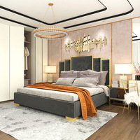 Canapé de chambre à coucher moderne de grande taille, cadre de lit en cuir, lit italien, offre spéciale