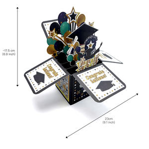 Carte de vœux 3D en forme de chapeau de diplômé fait main, best-seller, pour la saison des diplômes, décoration de fête et messages - Product Image 5