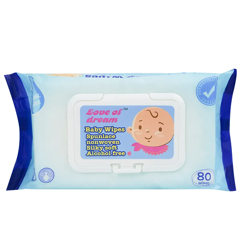 Aangepaste Logo Size Fabriek Pampers Gevoelig Water Schattige Baby Doekjes Naald Geponst Niet-Geweven Schoonmaakdoekje