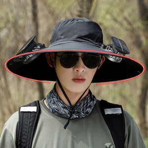Sombrero de Sol con Ventilador Solar de Ala Ancha para Hombre, para Verano, Aire Libre, Senderismo, Pesca, con Carga USB y Ventilador Solar - Product Image 5