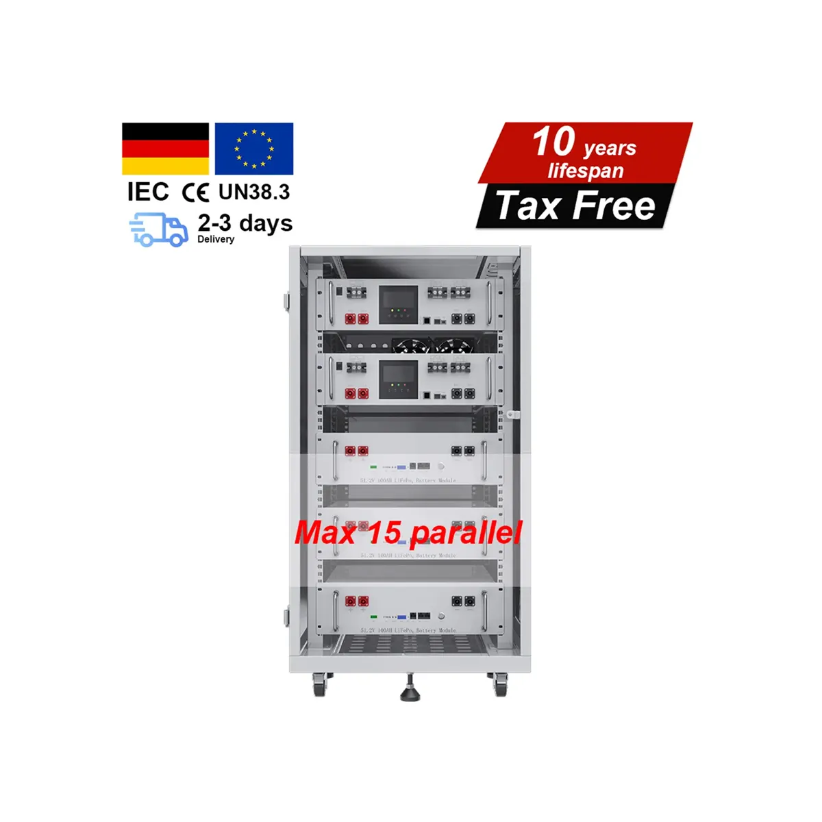 Germany batera 48v 200ah energie opslag container solar battery lithium 50kw lifep04 500ah