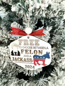Adornos de madera personalizados, decoración colgante de Navidad, regalos colgantes, divertidos candidatos a las elecciones presidenciales de 2024