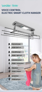 Estante de lavandería de techo plegable con Control de voz inteligente, tendedero de aluminio plegable montado en la pared, ahorro de espacio de 50W - Product Image 6