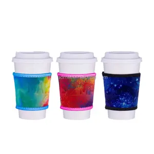 AOMEI Custom Design Neoprene Sublimation Reusable 32 Oz Coffee Sleeves Iced Coffee Cup Sleeve