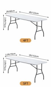 Nappe de <span class=keywords><strong>table</strong></span> personnalisable en spandex vert foncé de 8 pieds, imperméable, pour mariage, buffet, banquet, événements pliants - Product Image 6