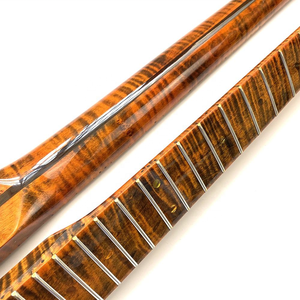 Custom 21 Fret Dark Brown Flame Maple TL <b>Guitar</b> Neck Made in China - Product Image 3