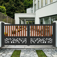 Portails battants automatiques modernes en alliage d'aluminium pour extérieur, hauteur 6 pieds, écologiques, résistants aux intempéries, revêtement poudré 3D