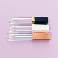 Tube de rouge à lèvres liquide personnalisé emballage cosmétique vide carré avec couvercle rabattable marque privée contenants de brillant à lèvres 5ml