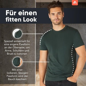 Camiseta de punto transpirable de hip hop para hombre, personalizable, de gran tamaño, con cuello redondo, mezcla de poliéster/algodón de 280 g, de alta calidad, Alemania - Product Image 2